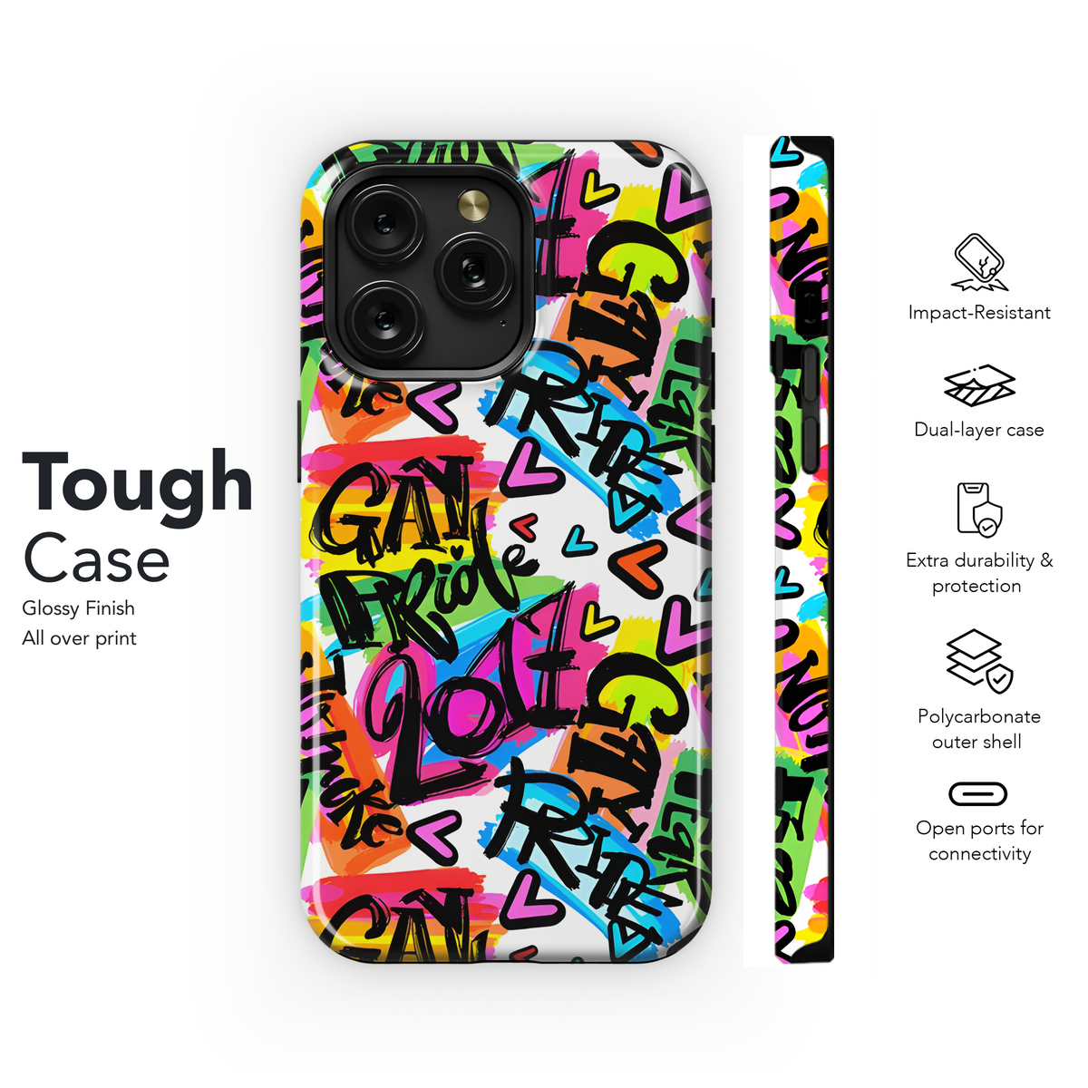 Gay Pride Rainbow Phone Case iPhone Samsung Cover Pixel 3871 - Image 6