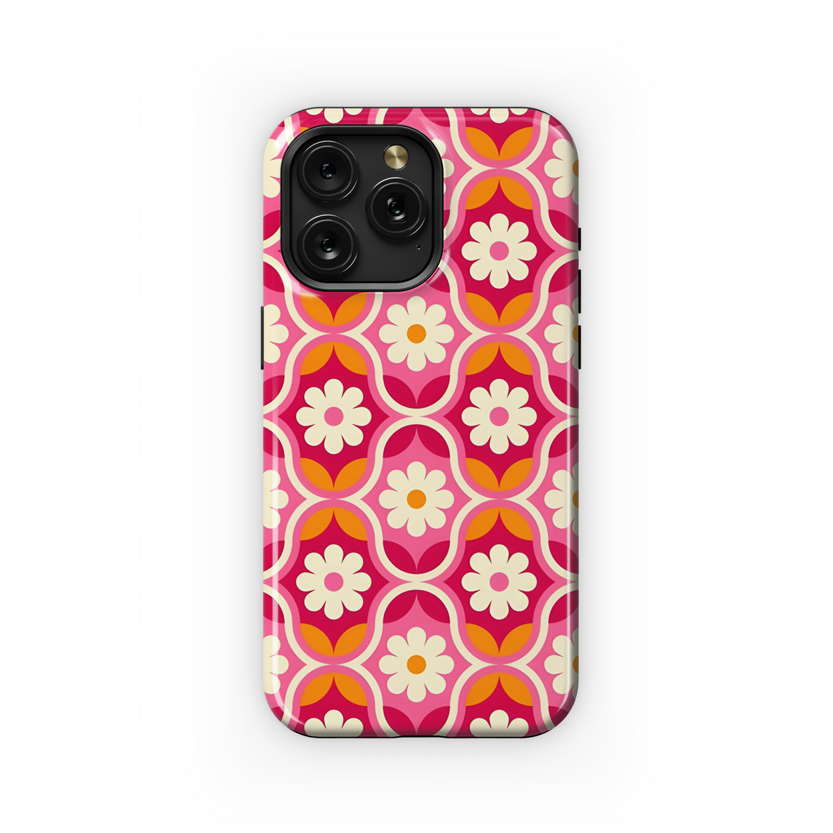 Geometric Retro Flower Phone Case iPhone Samsung Cover Pixel 3167 - Image 1