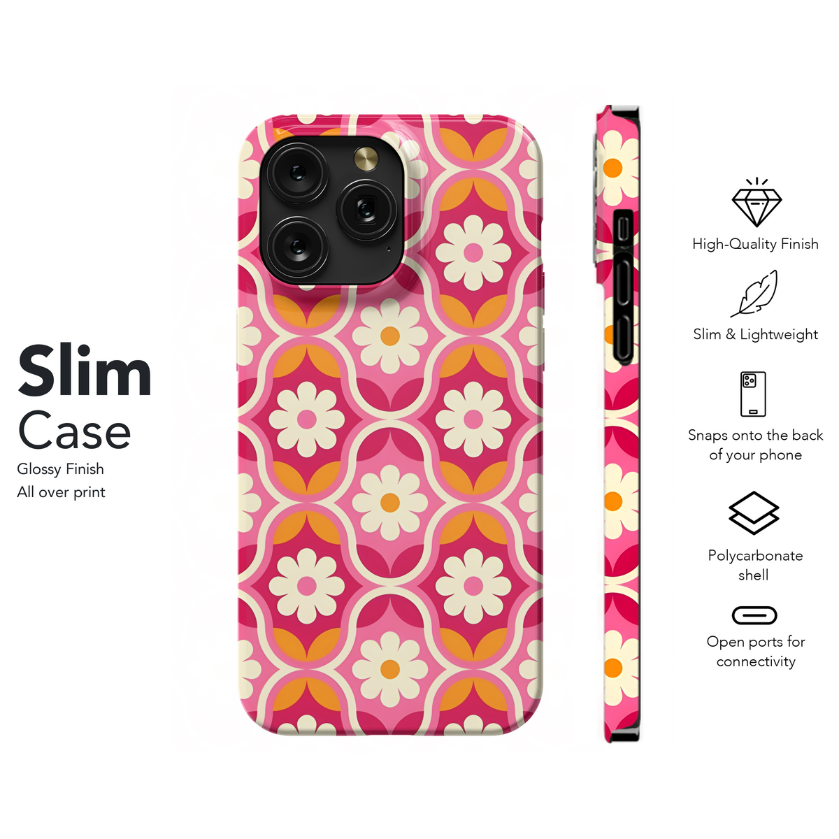 Geometric Retro Flower Phone Case iPhone Samsung Cover Pixel 3167 - Image 7