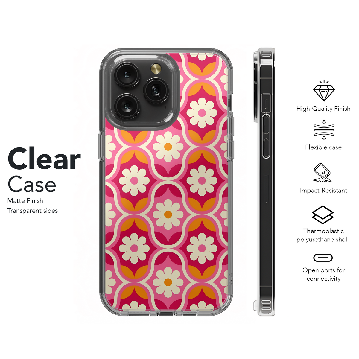 Geometric Retro Flower Phone Case iPhone Samsung Cover Pixel 3167 - Image 8