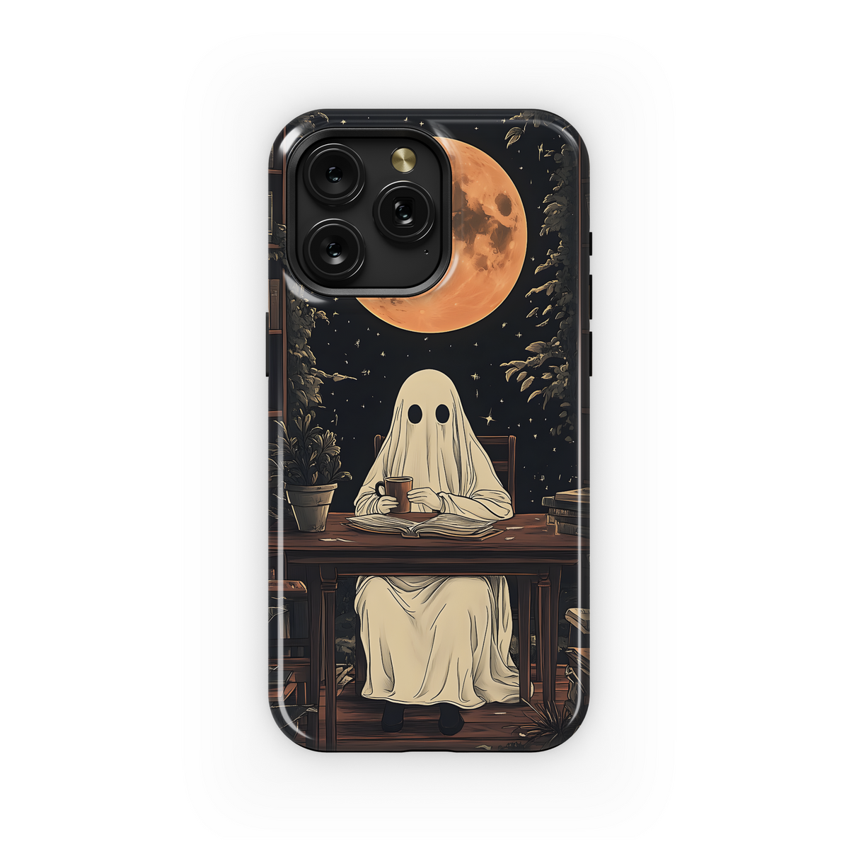 Ghostly Library Night
 Phone Case iPhone Samsung Cover Pixel 4211 - Image 1