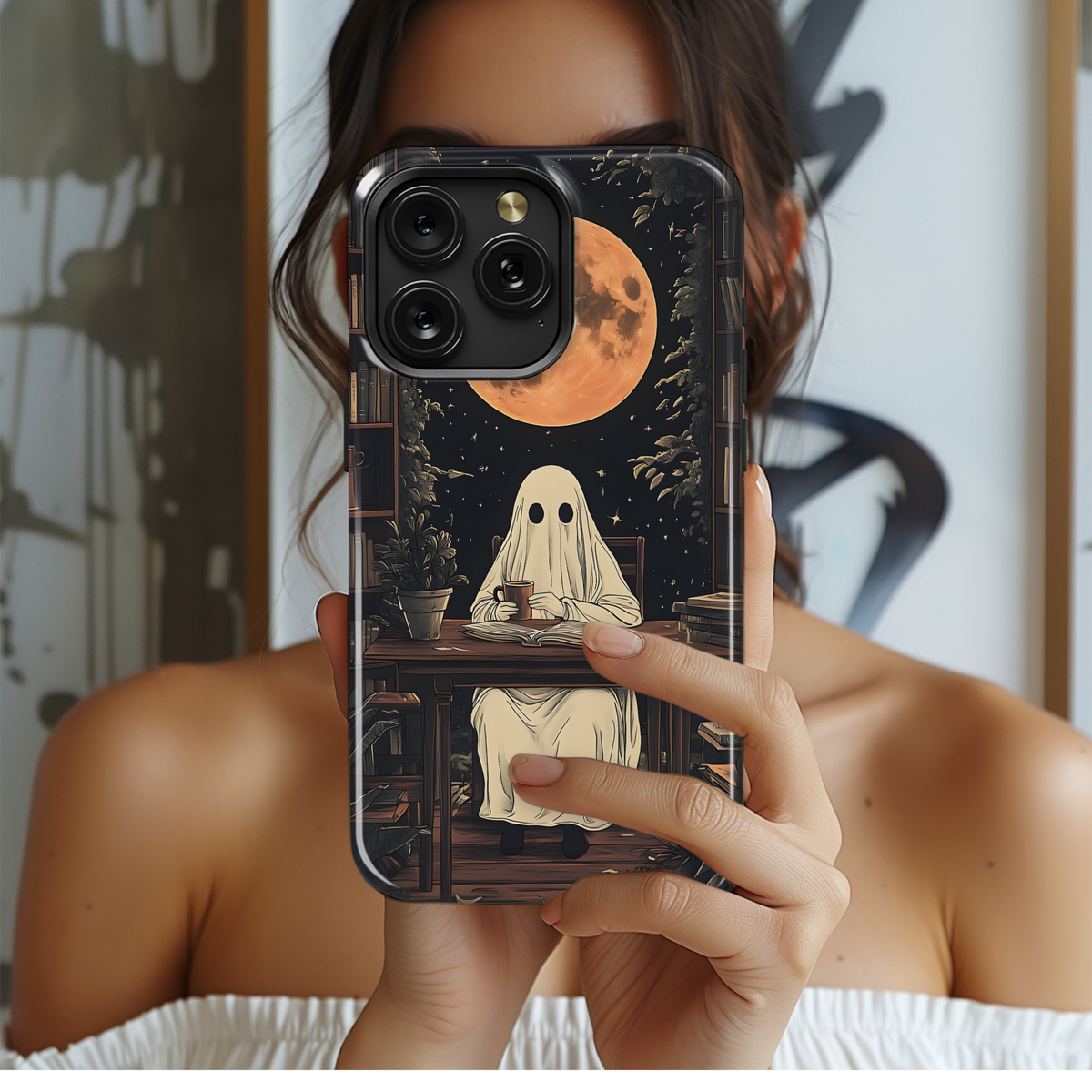 Ghostly Library Night
 Phone Case iPhone Samsung Cover Pixel 4211 - Image 2