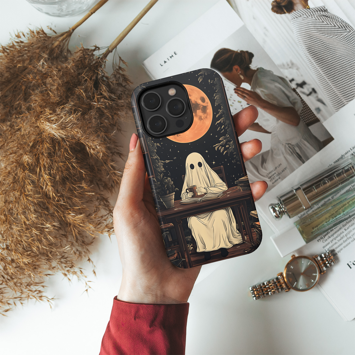 Ghostly Library Night
 Phone Case iPhone Samsung Cover Pixel 4211 - Image 4