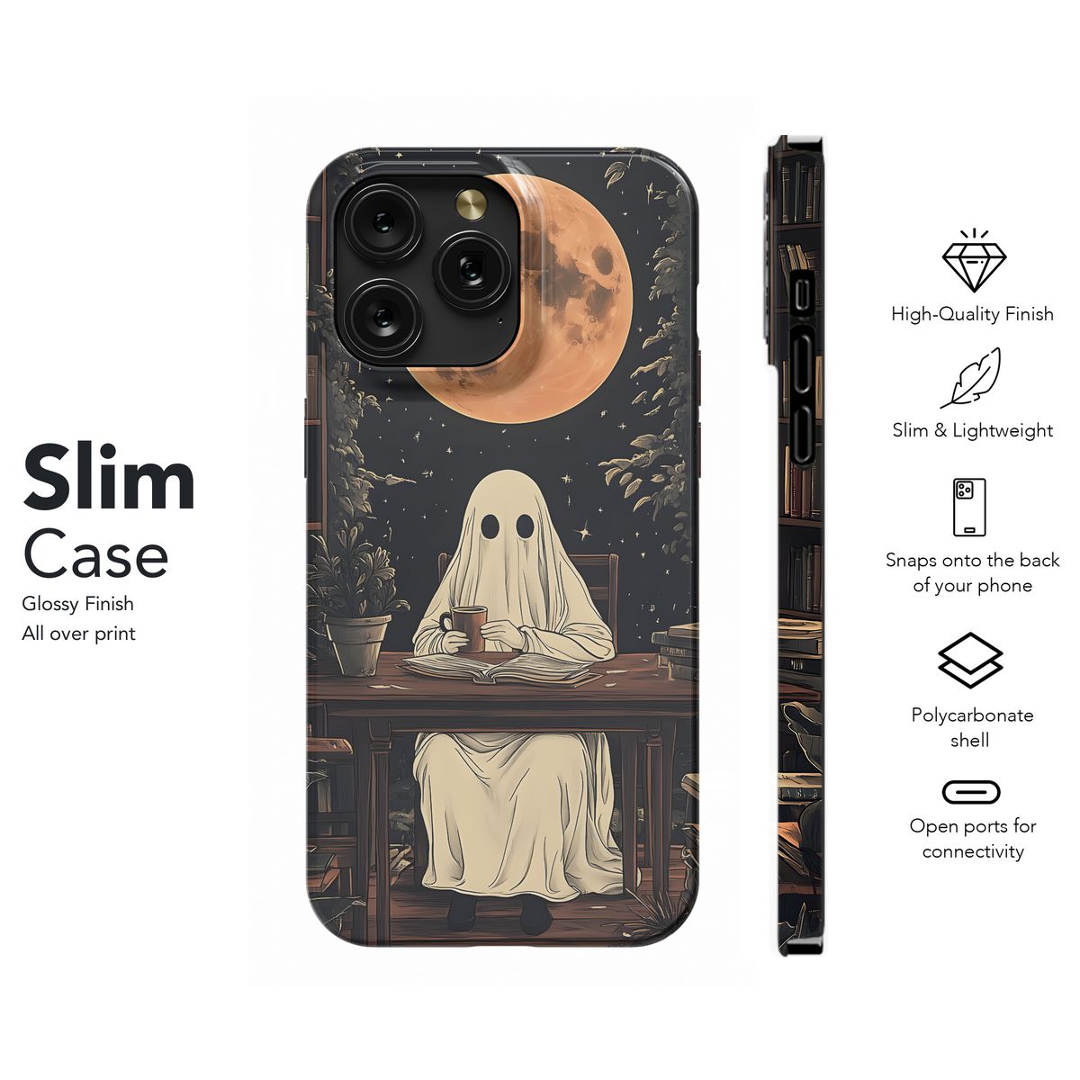 Ghostly Library Night
 Phone Case iPhone Samsung Cover Pixel 4211 - Image 7