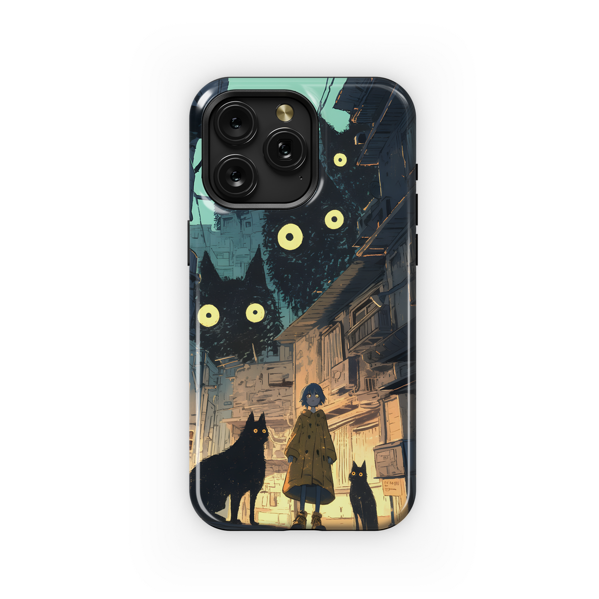 Giant Cats Alleyway Girl
 Phone Case iPhone Samsung Cover Pixel 4301 - Image 1