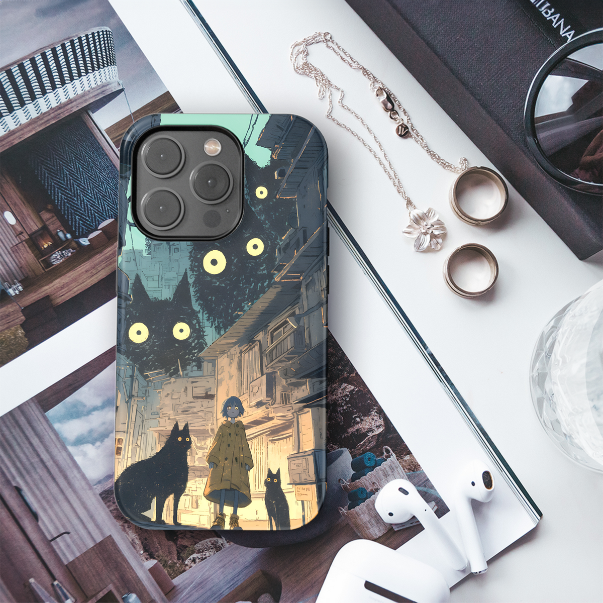 Giant Cats Alleyway Girl
 Phone Case iPhone Samsung Cover Pixel 4301 - Image 3