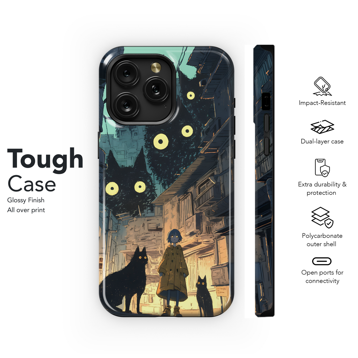 Giant Cats Alleyway Girl
 Phone Case iPhone Samsung Cover Pixel 4301 - Image 6