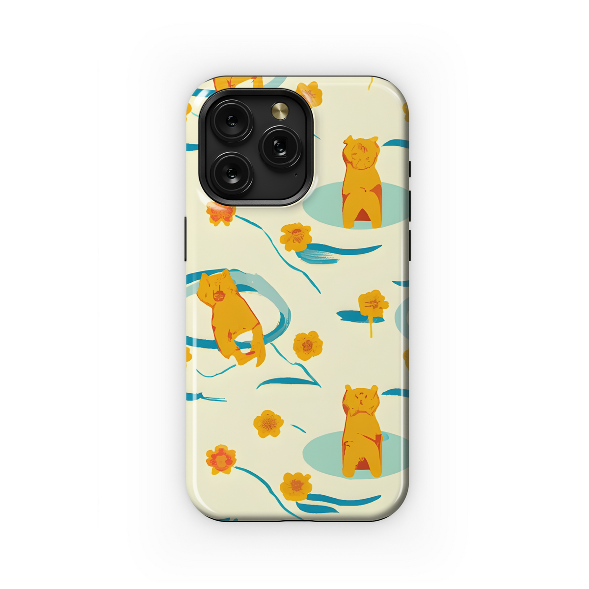 Ginger Cats Swimming Repeat Phone Case iPhone Samsung Cover Pixel 3522 - Image 1