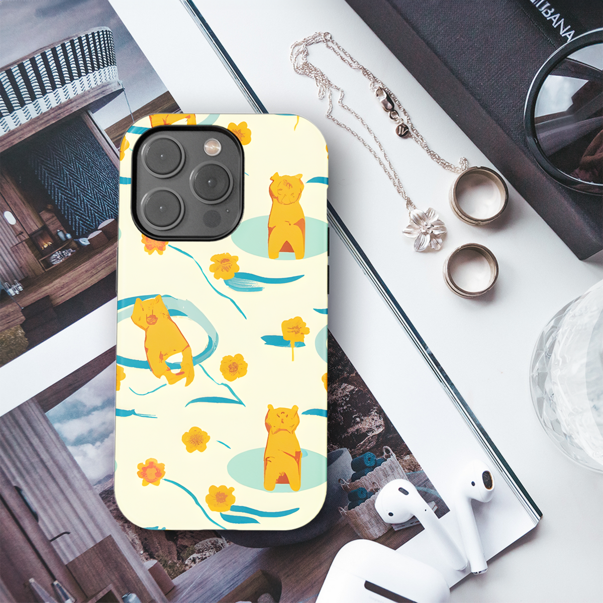 Ginger Cats Swimming Repeat Phone Case iPhone Samsung Cover Pixel 3522 - Image 3