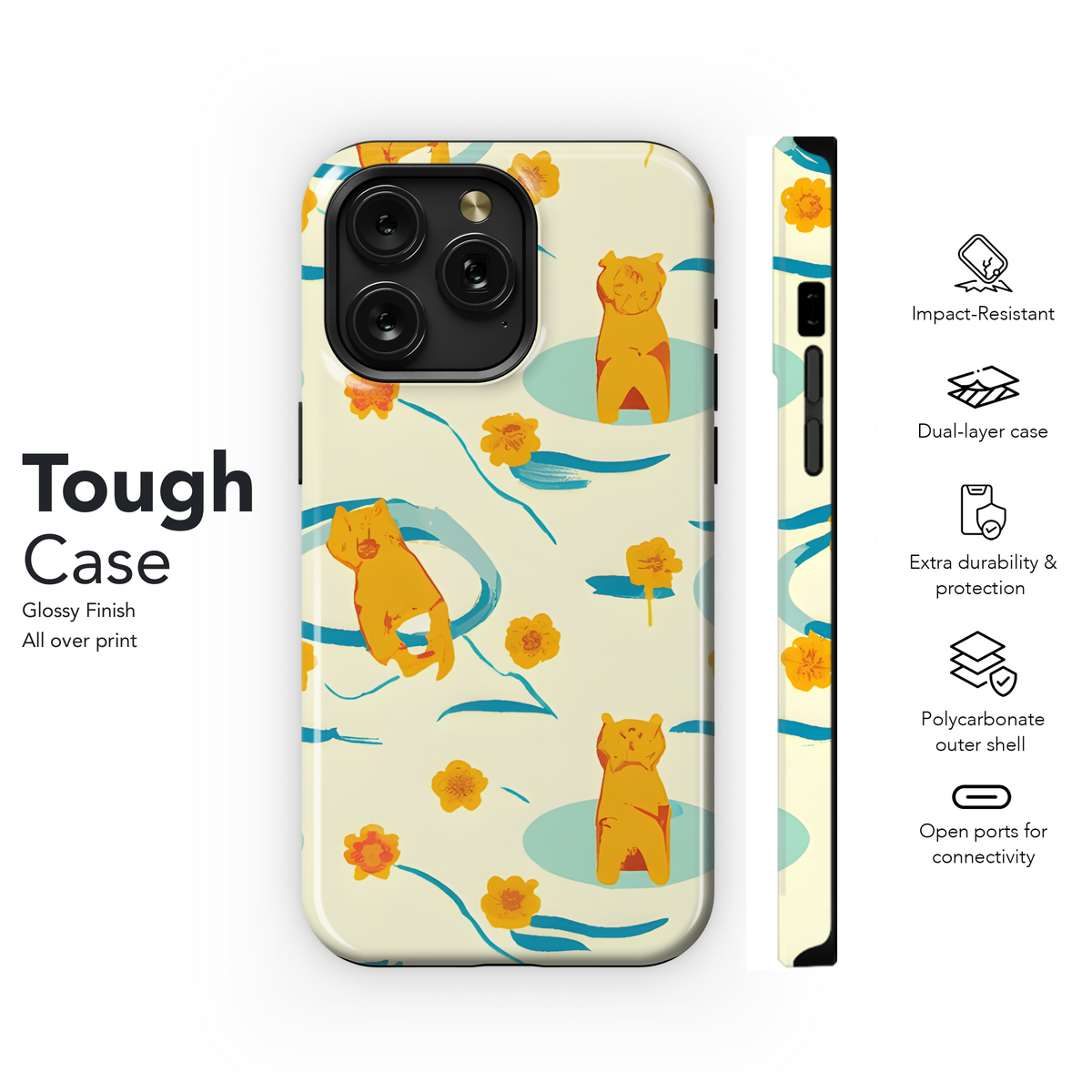 Ginger Cats Swimming Repeat Phone Case iPhone Samsung Cover Pixel 3522 - Image 6