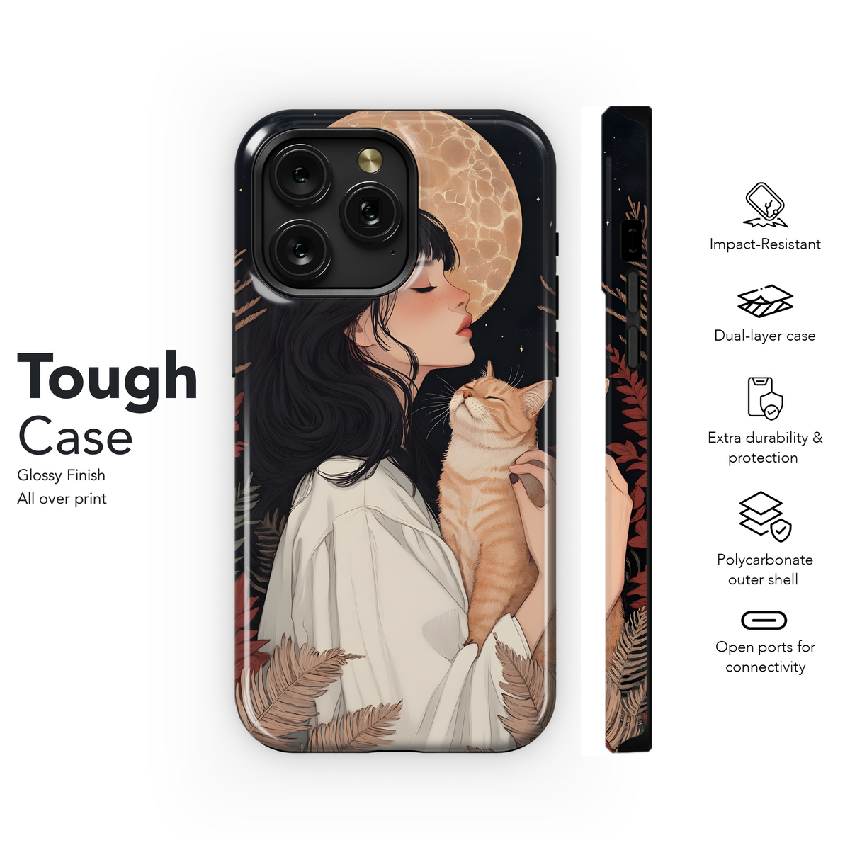 Girl and Cat Phone Case iPhone Samsung Cover Pixel 3630 - Image 6