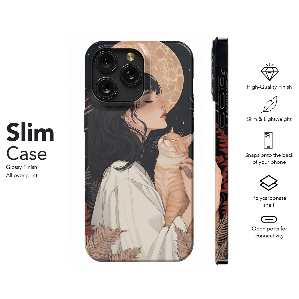 Girl and Cat Phone Case iPhone Samsung Cover Pixel 3630 - Image 7