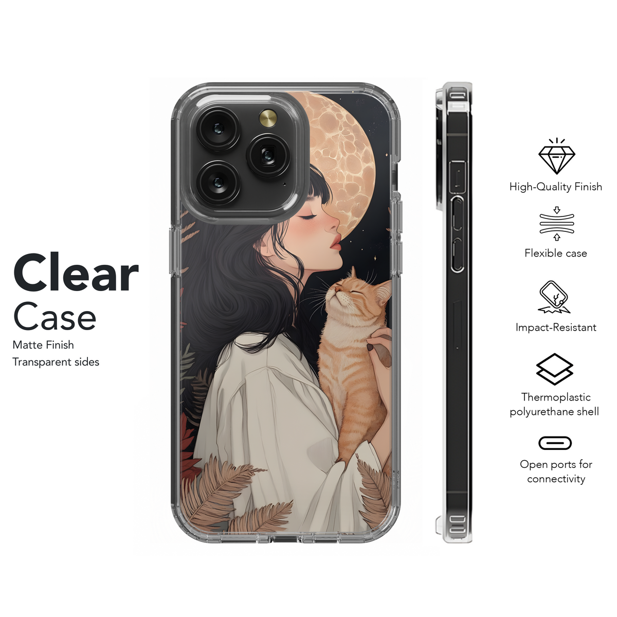 Girl and Cat Phone Case iPhone Samsung Cover Pixel 3630 - Image 8