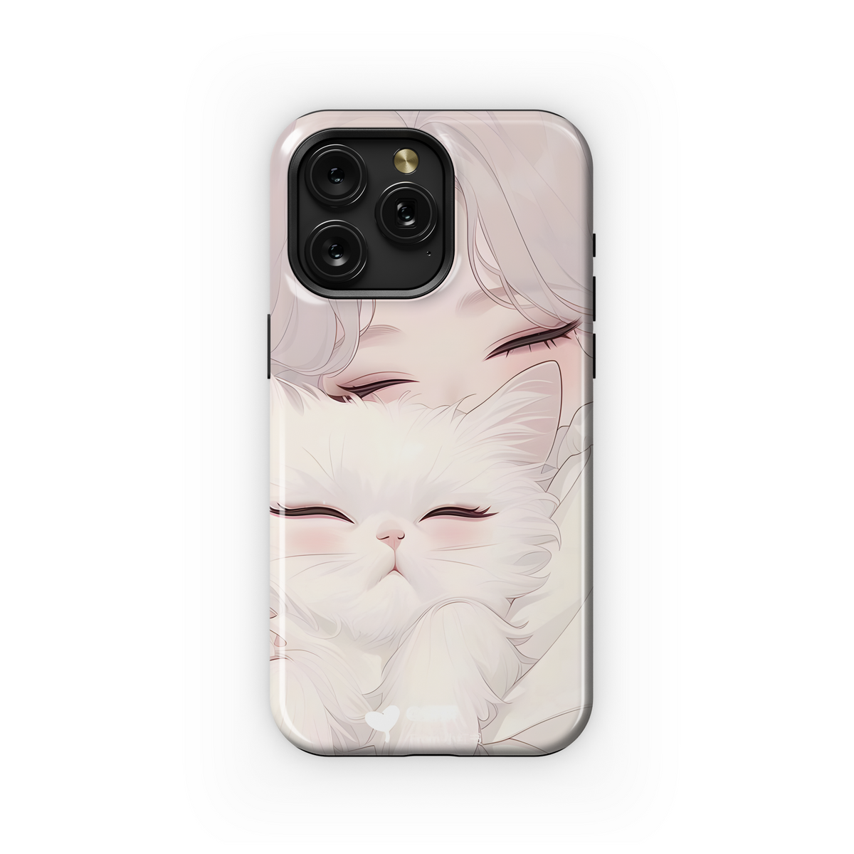 Girl & Fluffy Cat Dream Phone Case iPhone Samsung Cover Pixel 4007 - Image 1