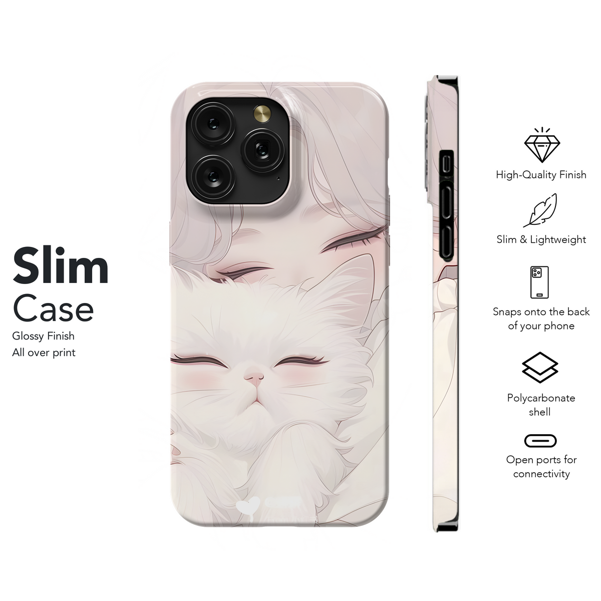 Girl & Fluffy Cat Dream Phone Case iPhone Samsung Cover Pixel 4007 - Image 7