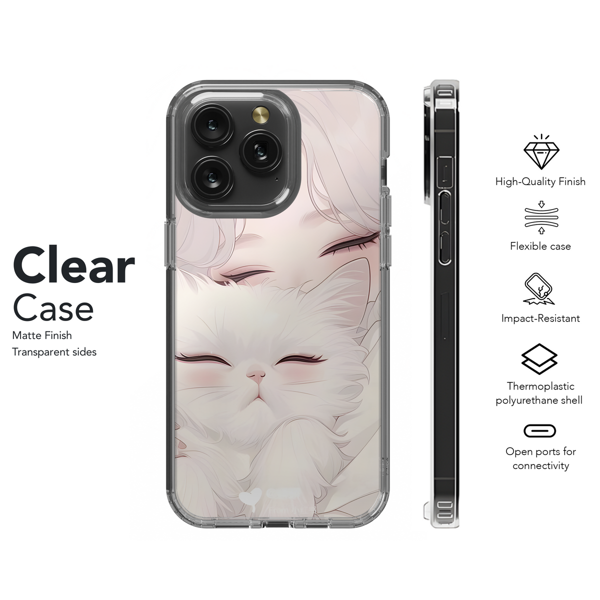 Girl & Fluffy Cat Dream Phone Case iPhone Samsung Cover Pixel 4007 - Image 8