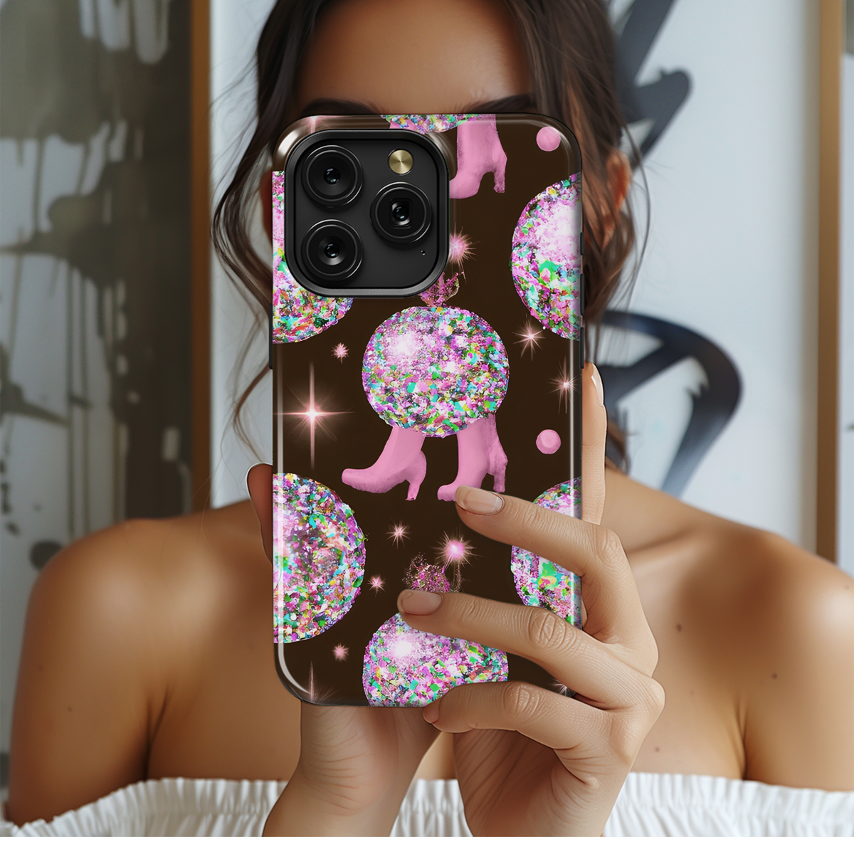 Glitter Disco Boots Succulent Phone Case iPhone Samsung Cover Pixel 3611 - Image 2