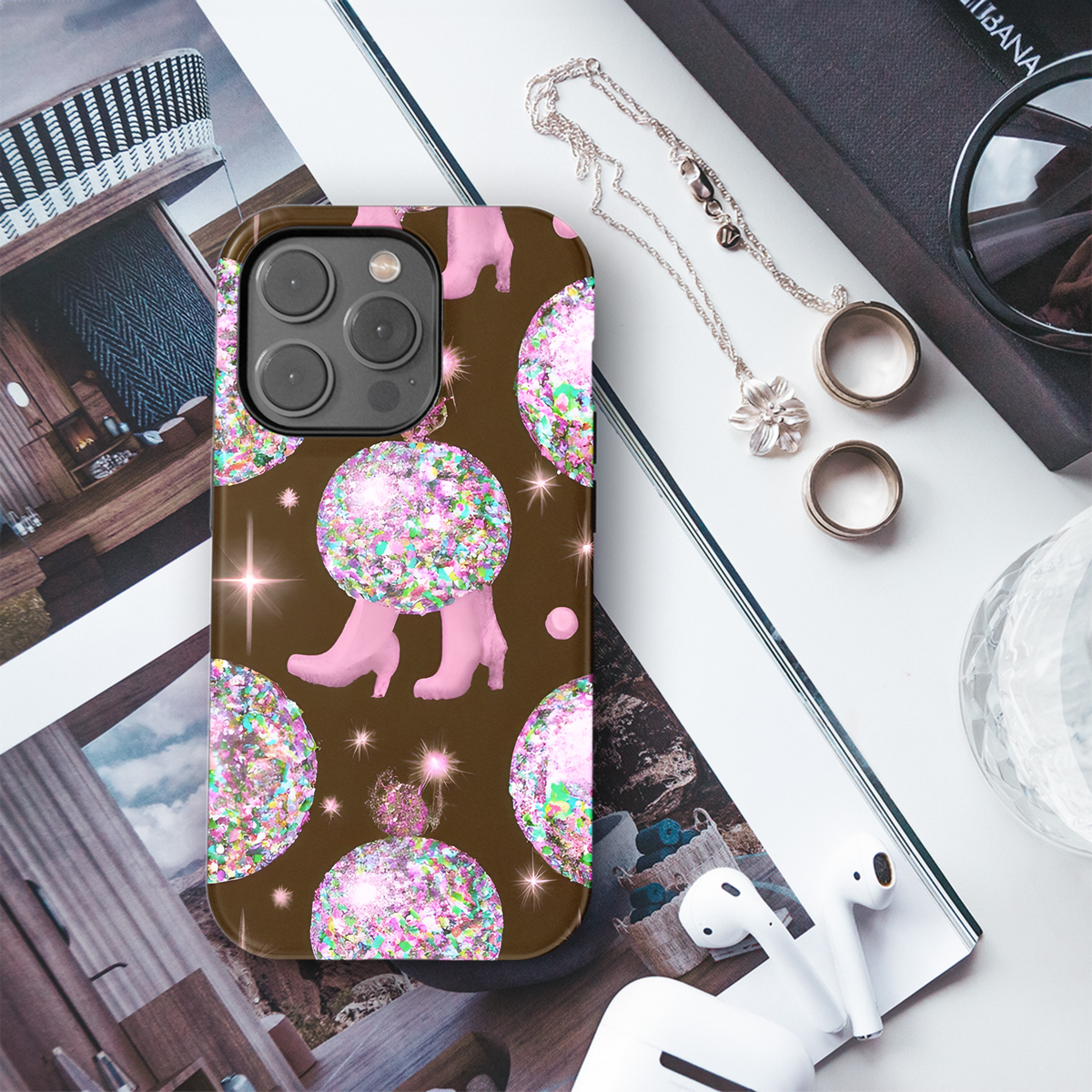 Glitter Disco Boots Succulent Phone Case iPhone Samsung Cover Pixel 3611 - Image 3