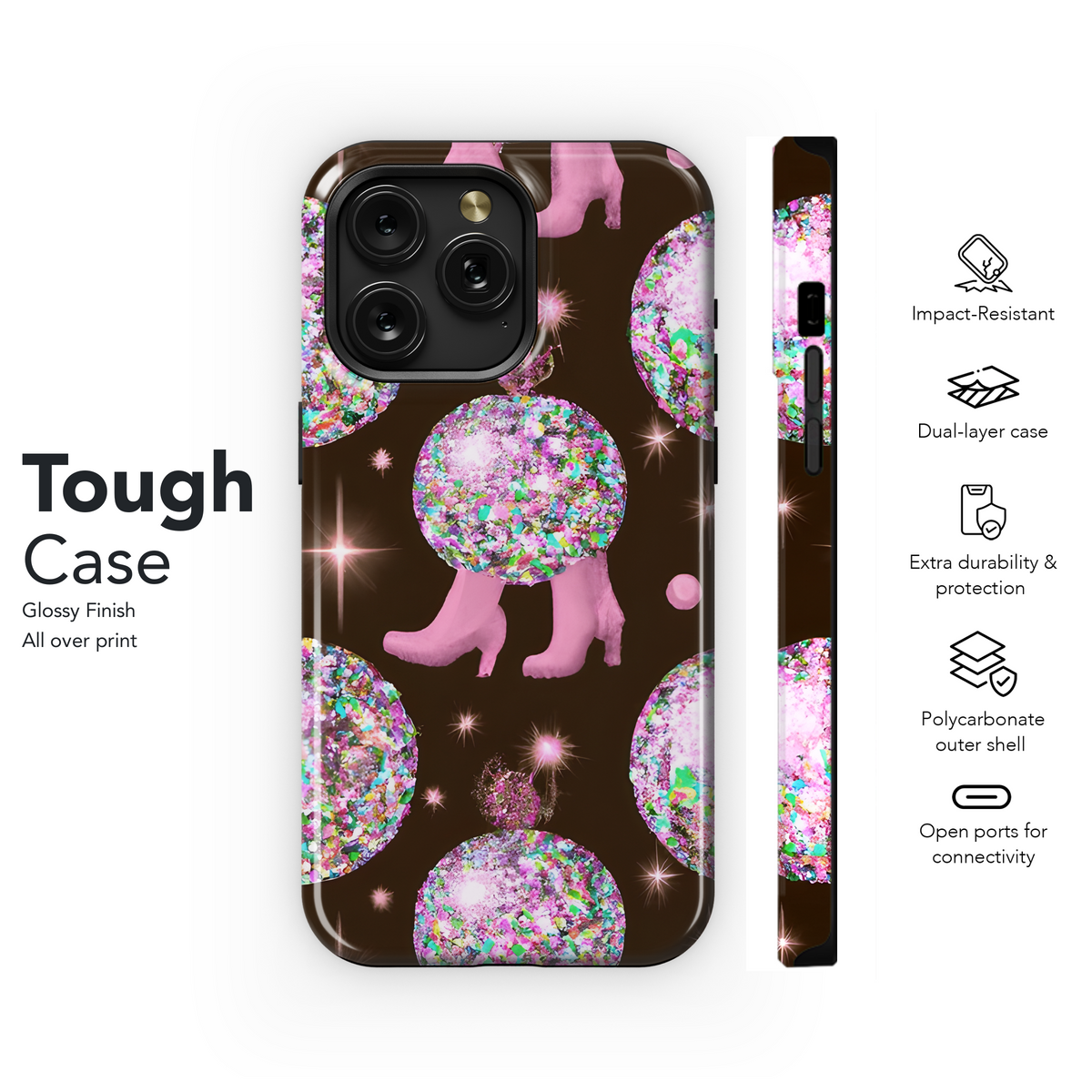 Glitter Disco Boots Succulent Phone Case iPhone Samsung Cover Pixel 3611 - Image 6