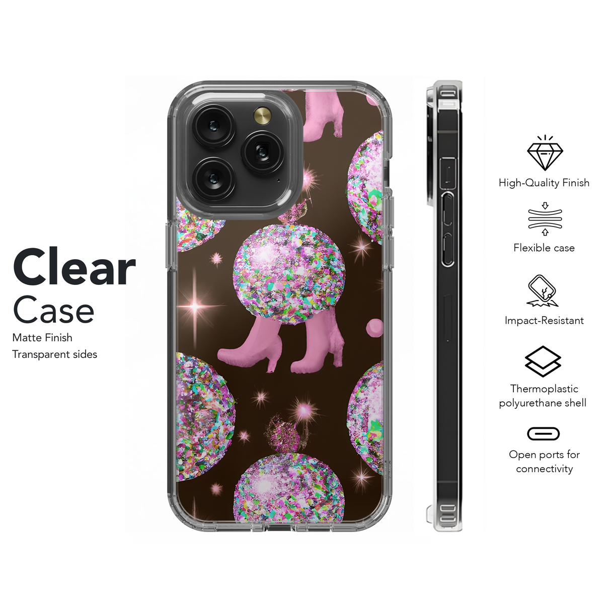 Glitter Disco Boots Succulent Phone Case iPhone Samsung Cover Pixel 3611 - Image 8