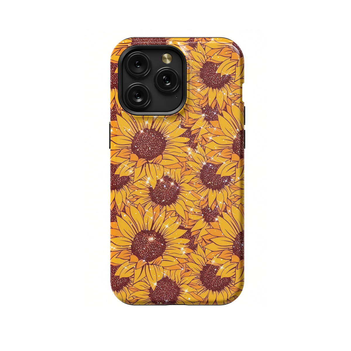 Glitter Effect Sunflower Phone Case iPhone Samsung Pixel & More 68 - Image 1