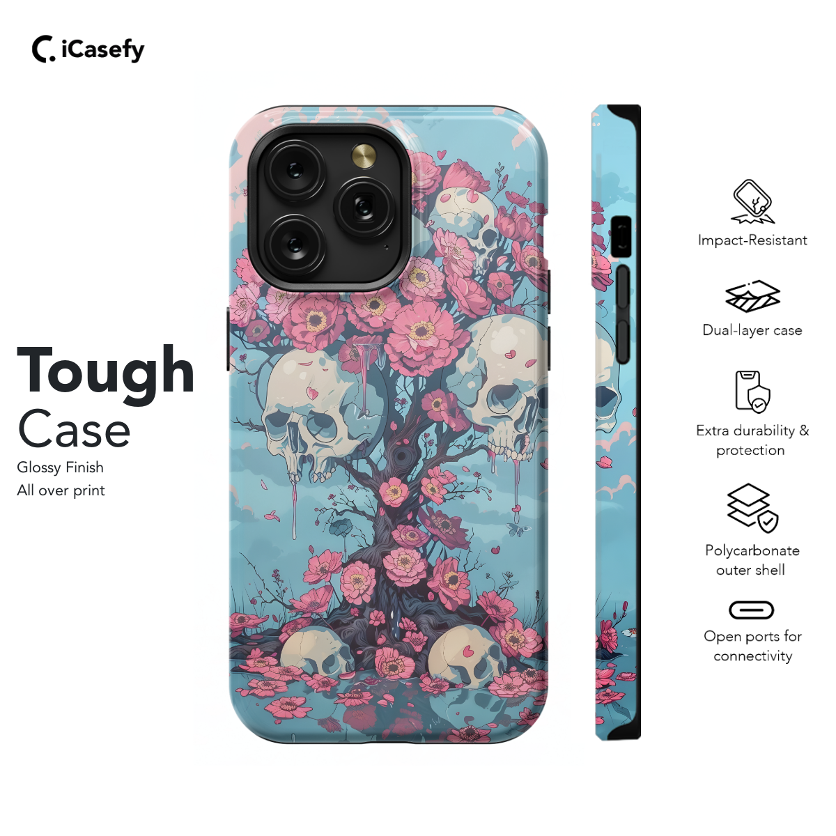 Gohic Skull Floral Tree Phone Case iPhone Samsung Cover Pixel 1388 - Image 5