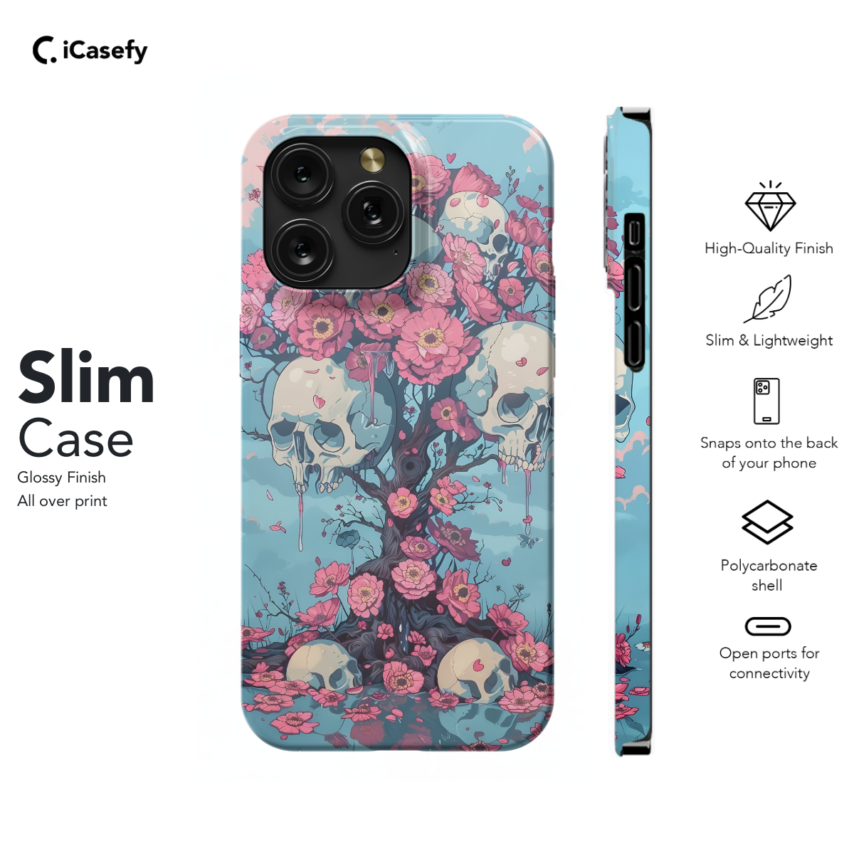 Gohic Skull Floral Tree Phone Case iPhone Samsung Cover Pixel 1388 - Image 6