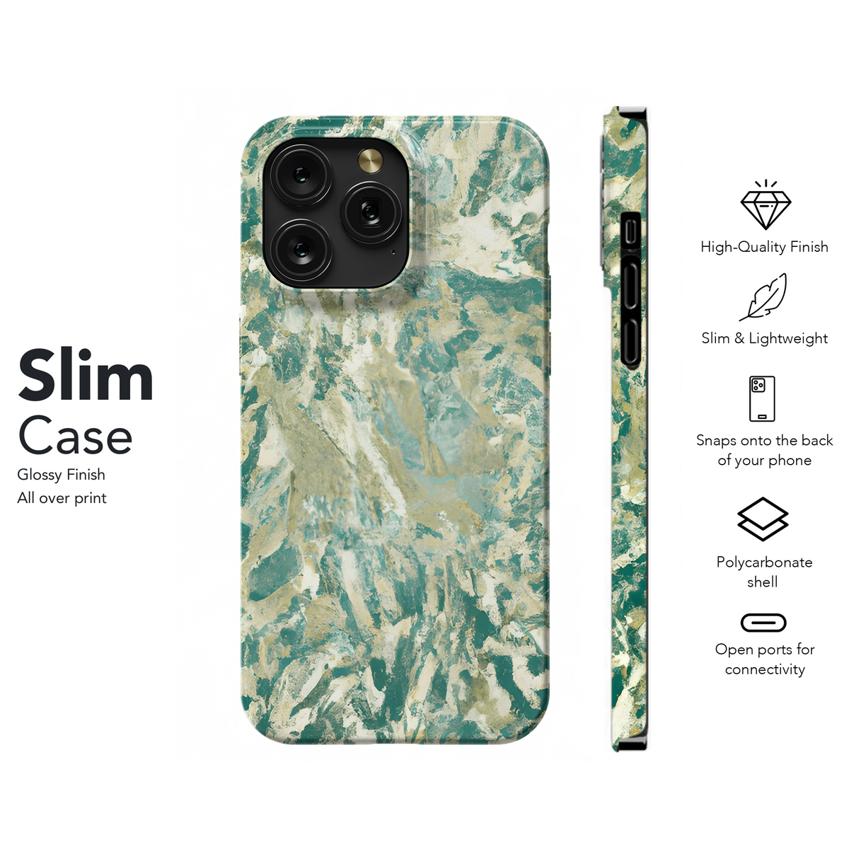 Gold Marble Green Gray Phone Case iPhone Samsung Cover Pixel 3337 - Image 7