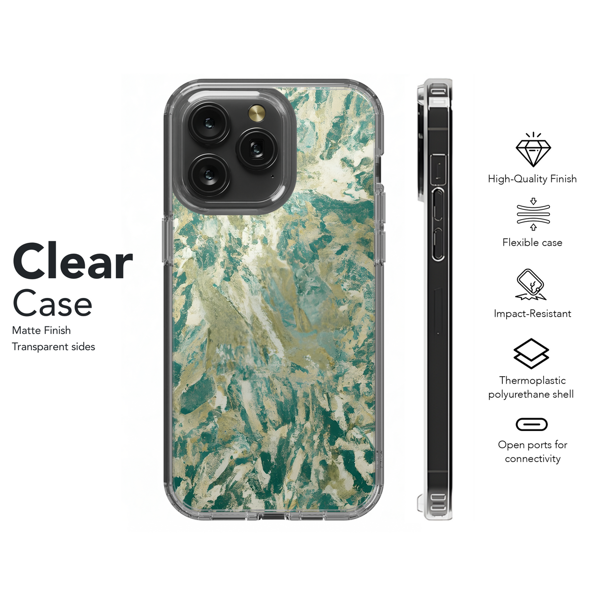 Gold Marble Green Gray Phone Case iPhone Samsung Cover Pixel 3337 - Image 8