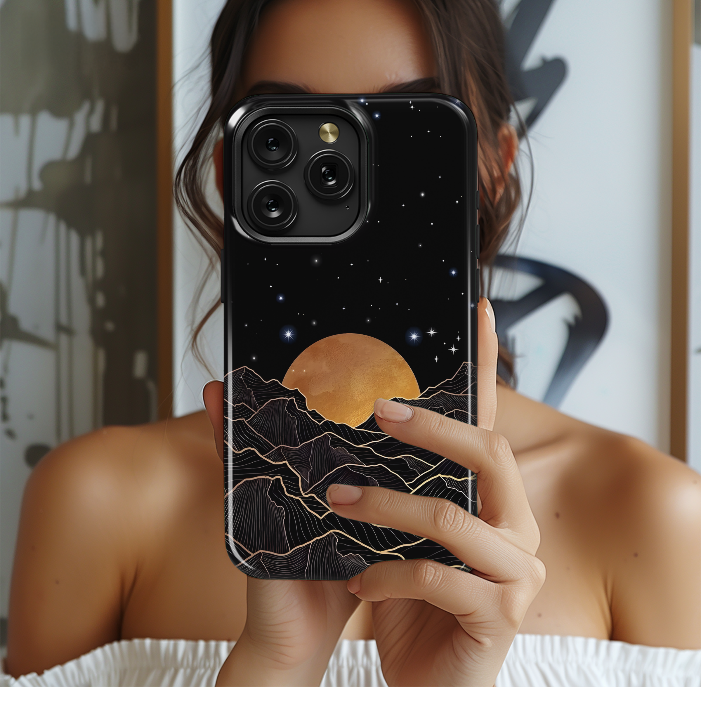 Golden Celestial Landscape
 Phone Case iPhone Samsung Cover Pixel 4432 - Image 2