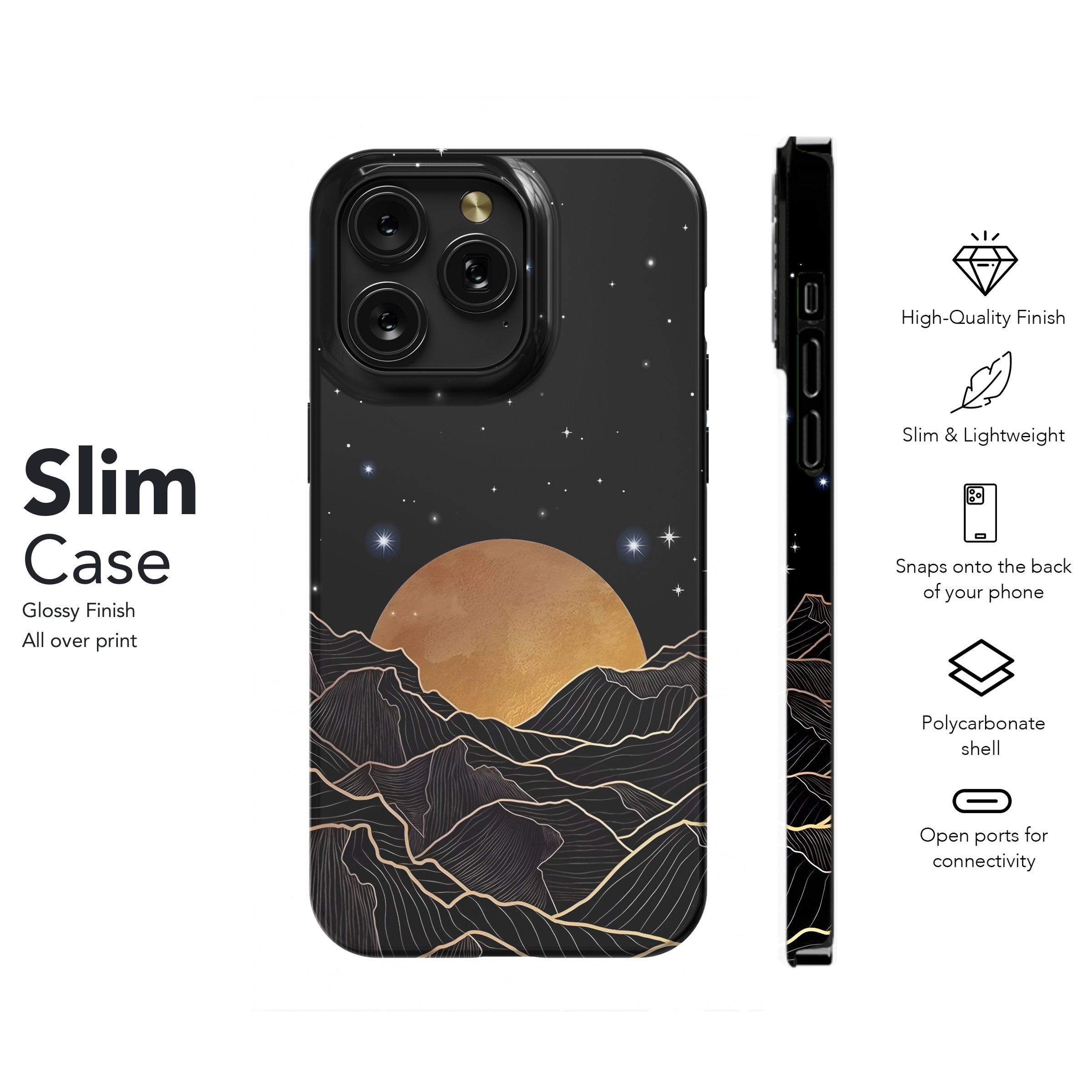 Golden Celestial Landscape
 Phone Case iPhone Samsung Cover Pixel 4432 - Image 7