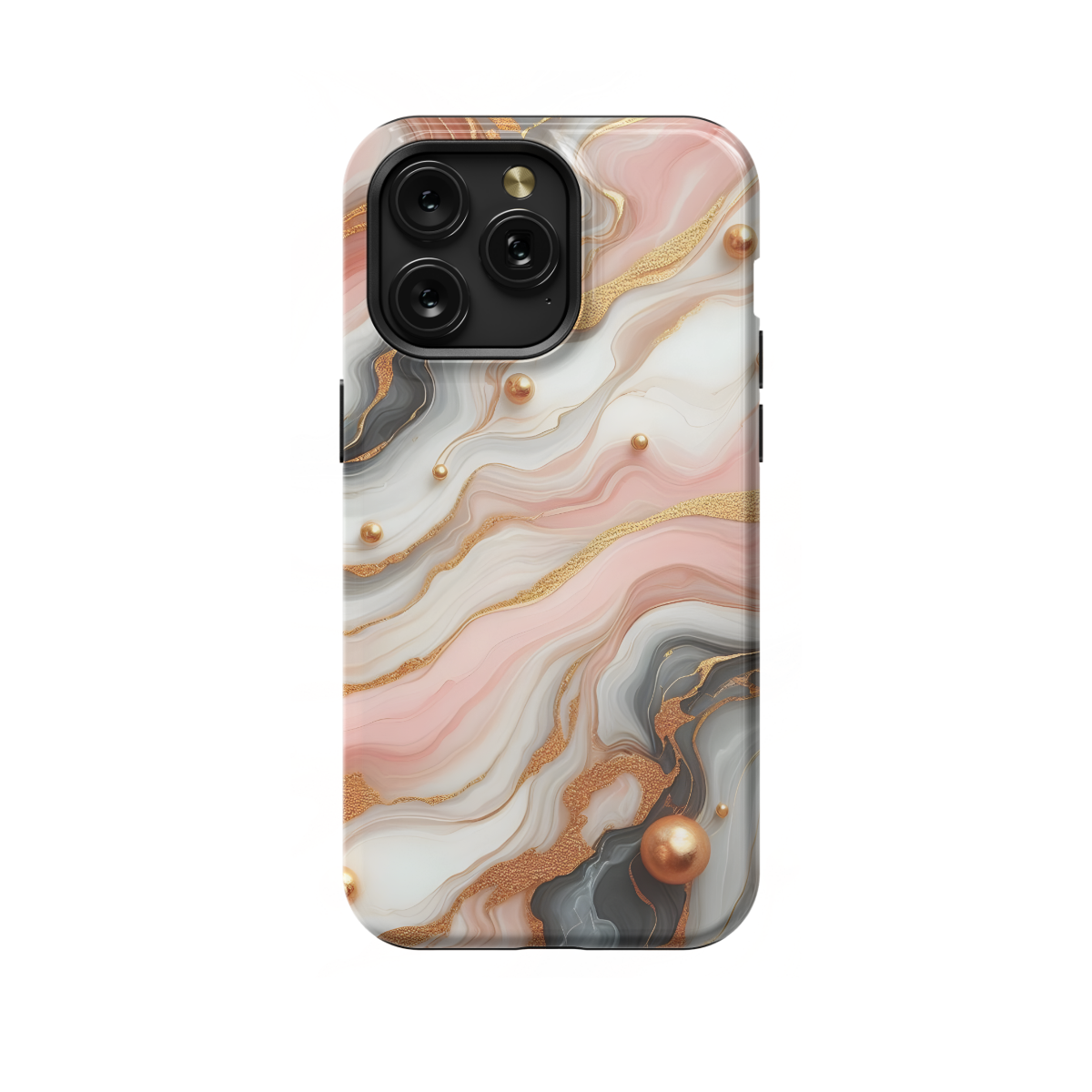 Golden Pink Marble Phone Case iPhone Samsung Pixel & More 176 - Image 1