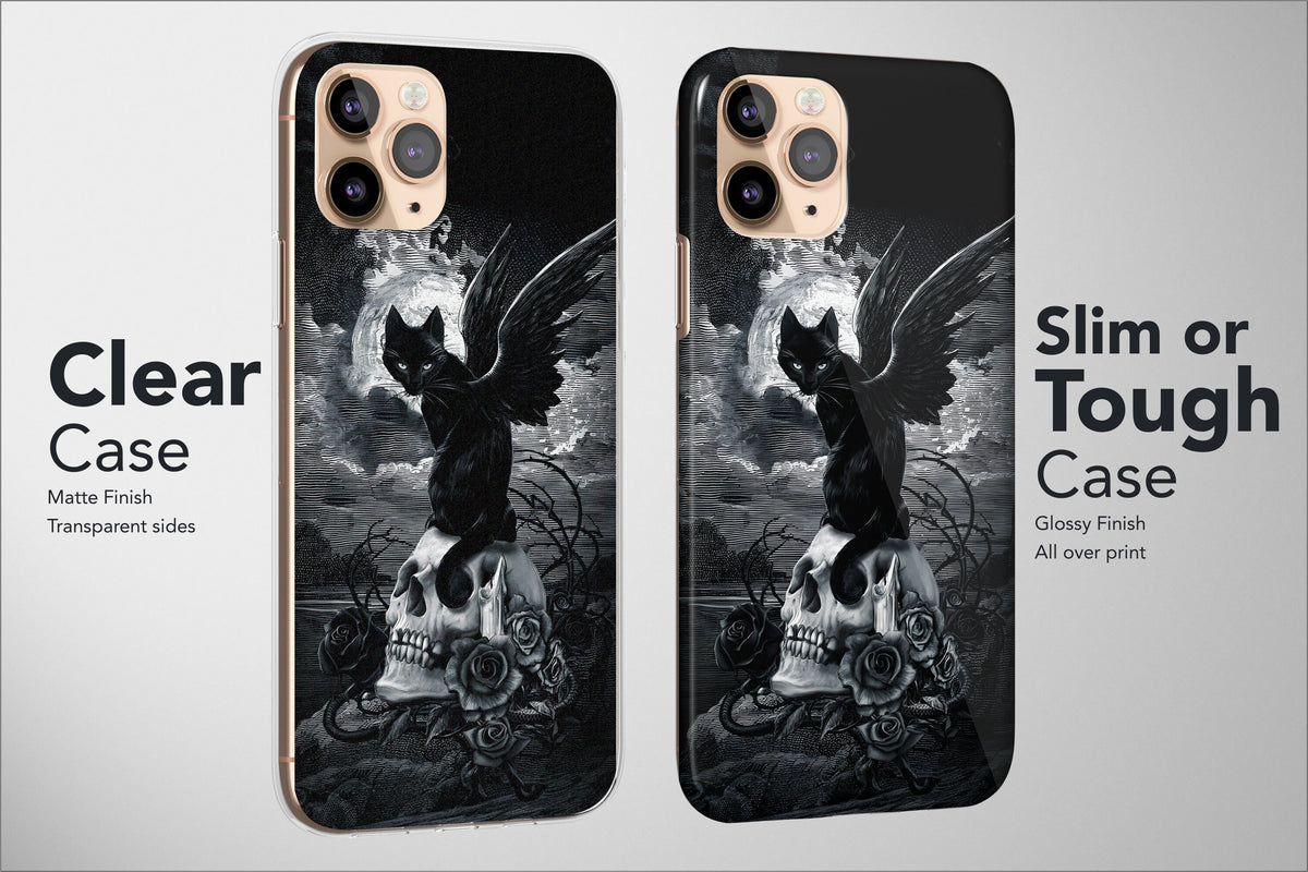 Goth Phone Case Gothic Witchy Skull Dark Crow Aesthetic Night Cover - Image 3