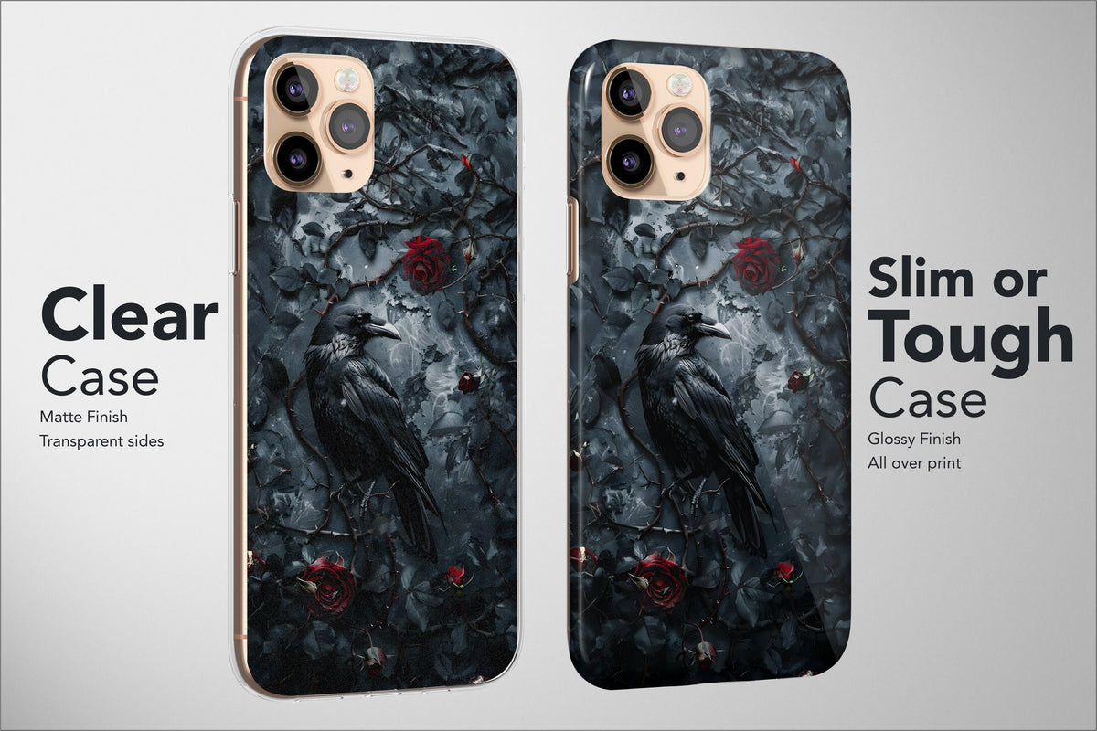 Goth Phone Case Gothic Witchy Skull Dark Crow Aesthetic Night Cover - Image 5