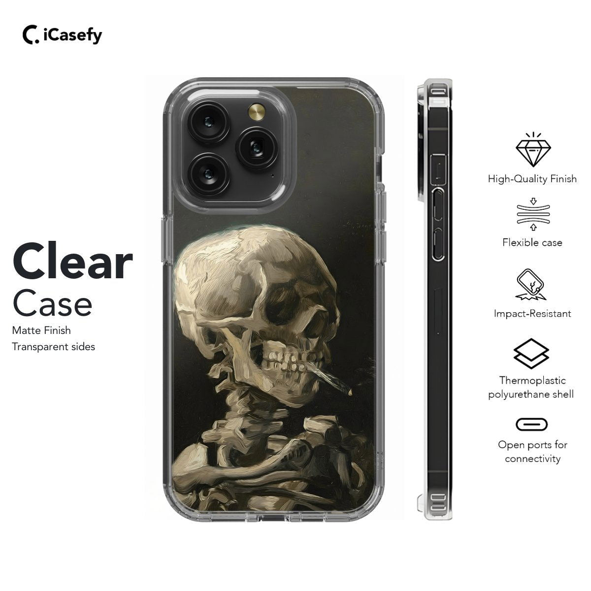 Goth Skeleton Smoking Phone Case iPhone Samsung Pixel & More - Image 7