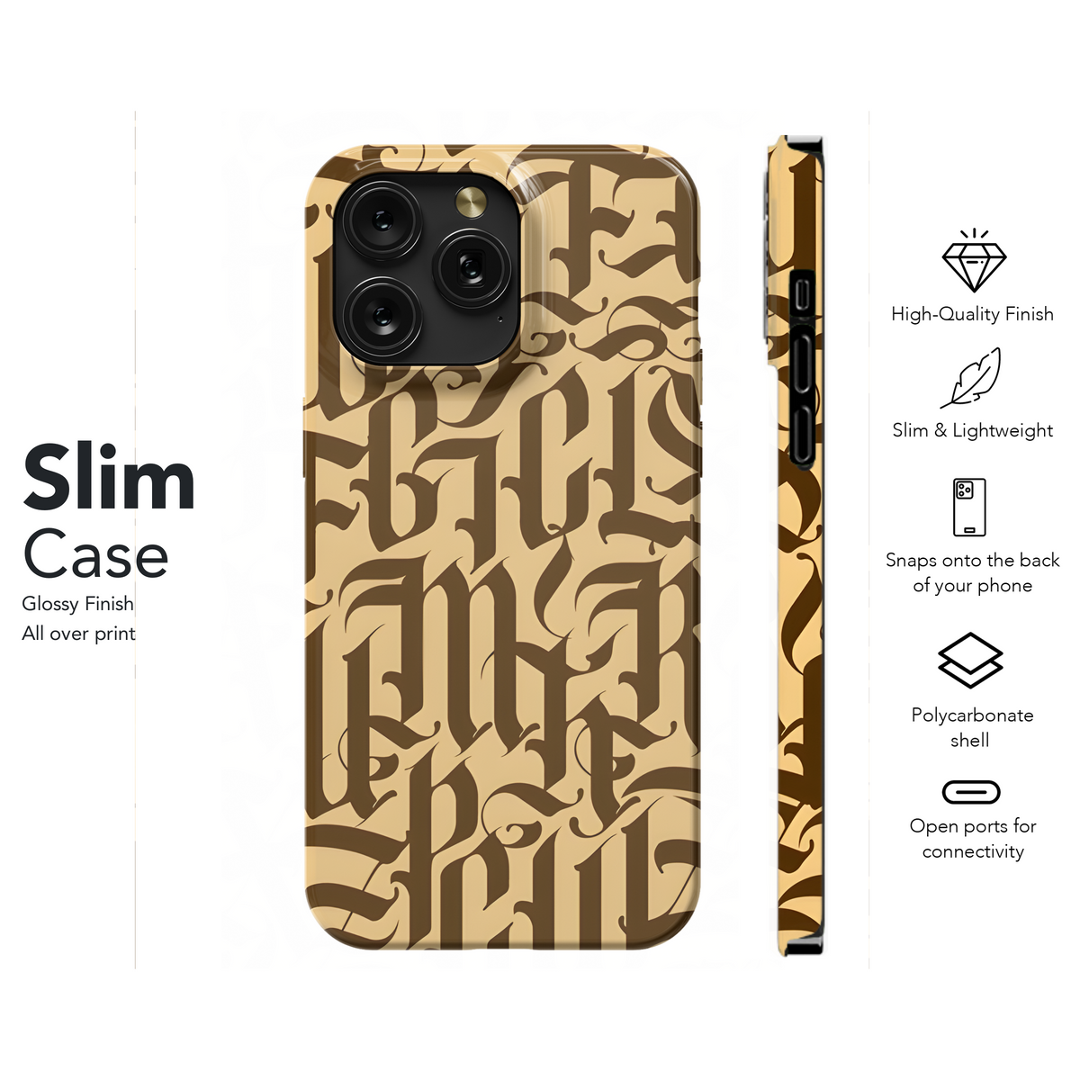 Gothic Alphabet Seamless Pattern Phone Case iPhone Samsung Cover Pixel 2169 - Image 7