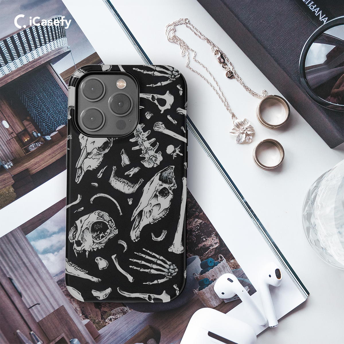 Gothic Animal Skull Phone Case for iPhone, Samsung, and Pixel - Design 615 - Image 3