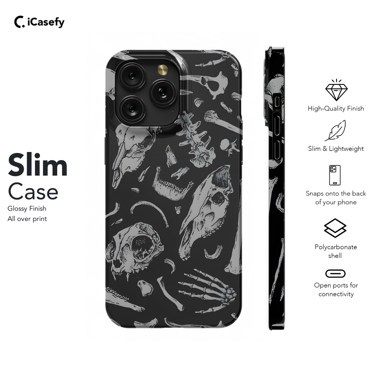 Gothic Animal Skull Phone Case for iPhone, Samsung, and Pixel - Design 615 - Image 6