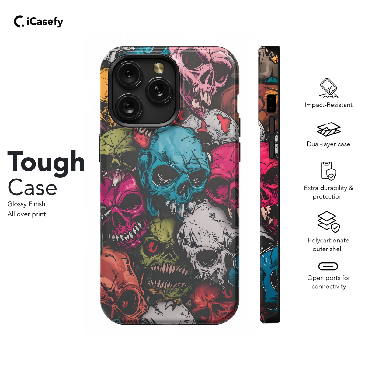 Gothic Colorful Skulls Aesthetic Phone Case iPhone Samsung Pixel & More 86 - Image 5