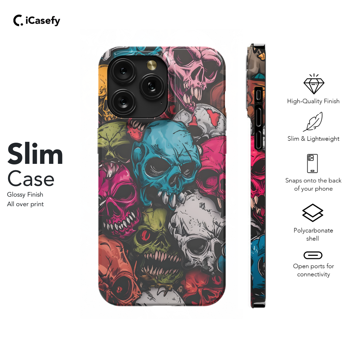 Gothic Colorful Skulls Aesthetic Phone Case iPhone Samsung Pixel & More 86 - Image 6