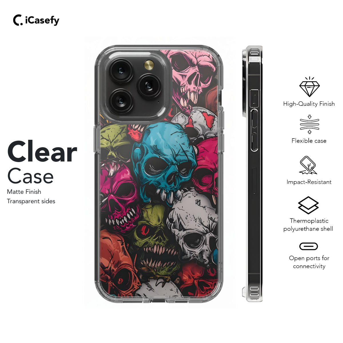 Gothic Colorful Skulls Aesthetic Phone Case iPhone Samsung Pixel & More 86 - Image 7