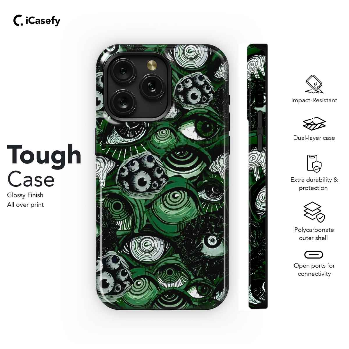 Gothic Green Eye Collage Phone Case iPhone Samsung Cover Pixel 1910 - Image 4