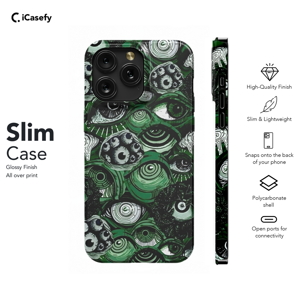 Gothic Green Eye Collage Phone Case iPhone Samsung Cover Pixel 1910 - Image 5