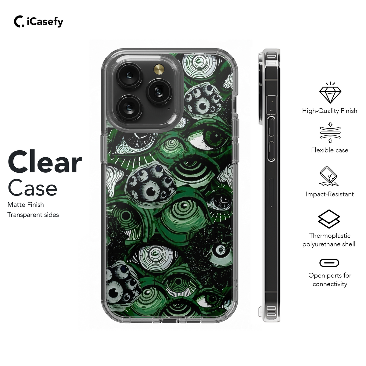 Gothic Green Eye Collage Phone Case iPhone Samsung Cover Pixel 1910 - Image 6