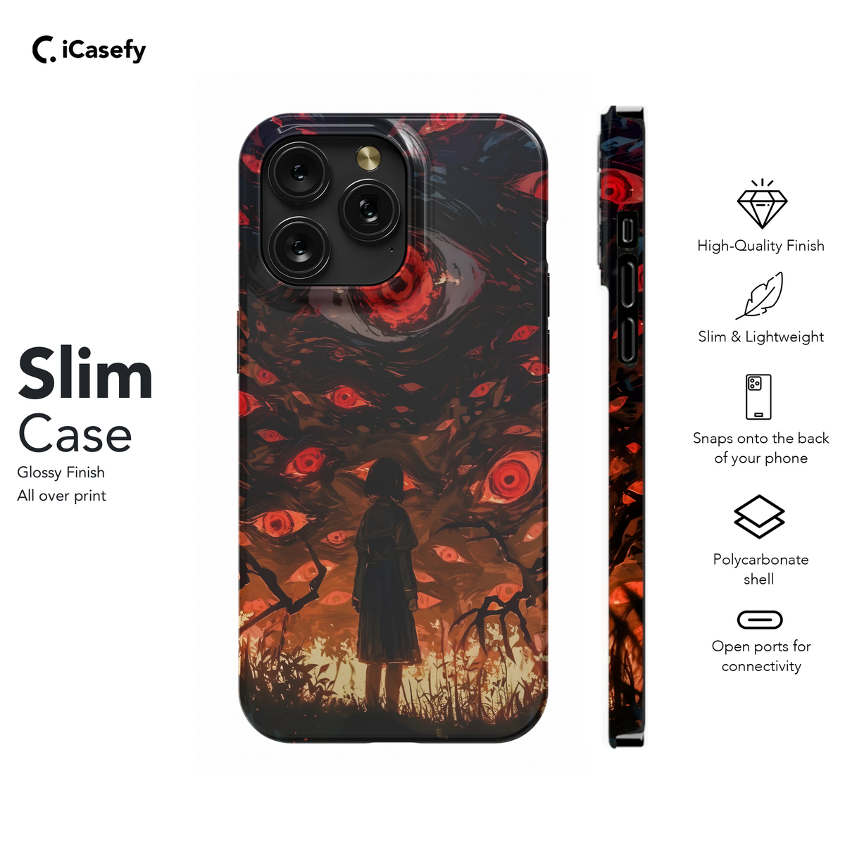 Gothic Horror Red Evil Sky Eyes Phone Case iPhone Samsung Cover Pixel 1824 - Image 7