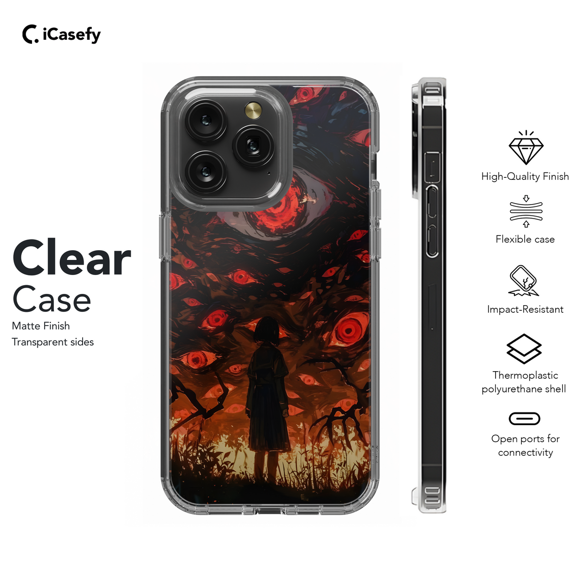 Gothic Horror Red Evil Sky Eyes Phone Case iPhone Samsung Cover Pixel 1824 - Image 8