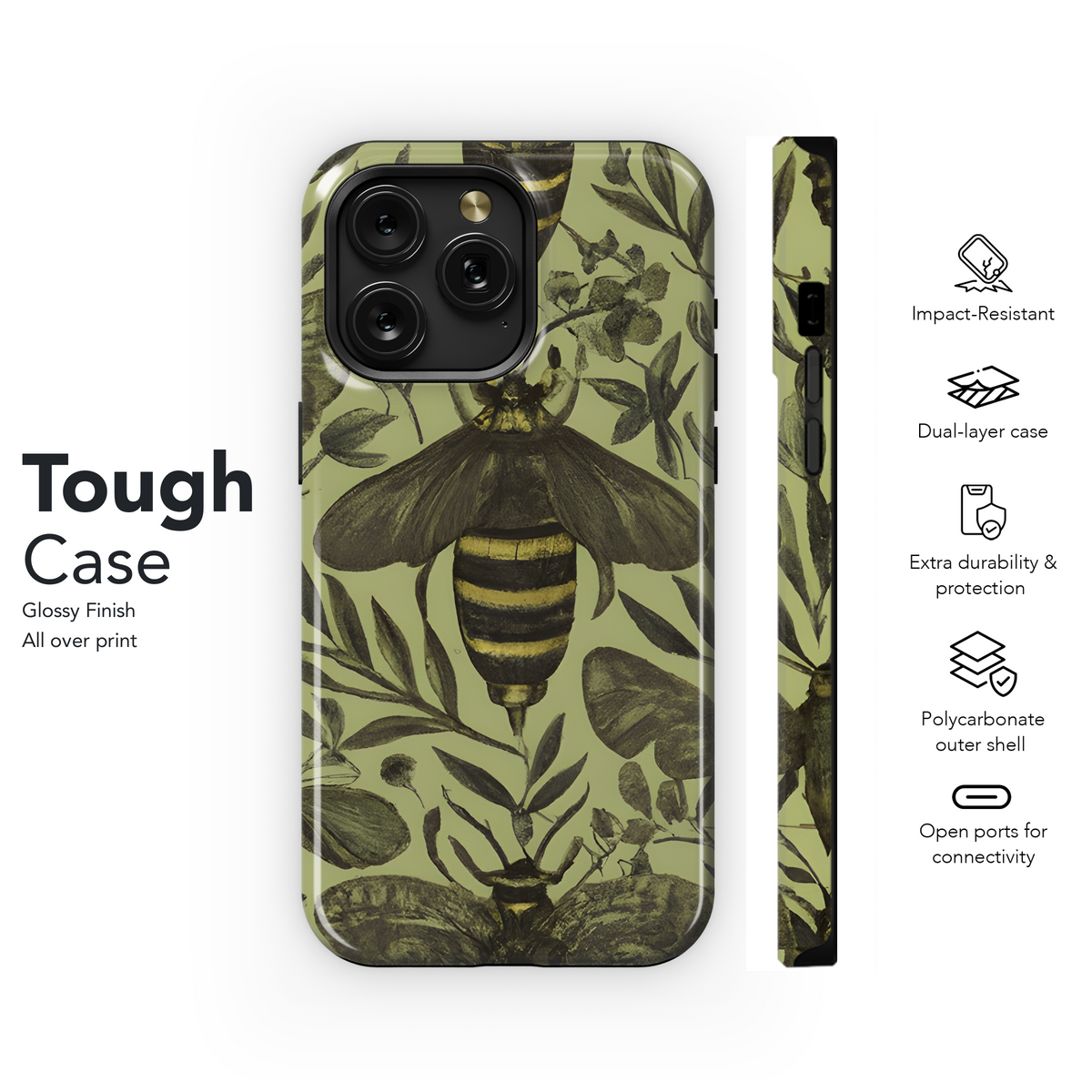 Gothic Moths and Bees Phone Case iPhone Samsung Cover Pixel 2931 - Image 6