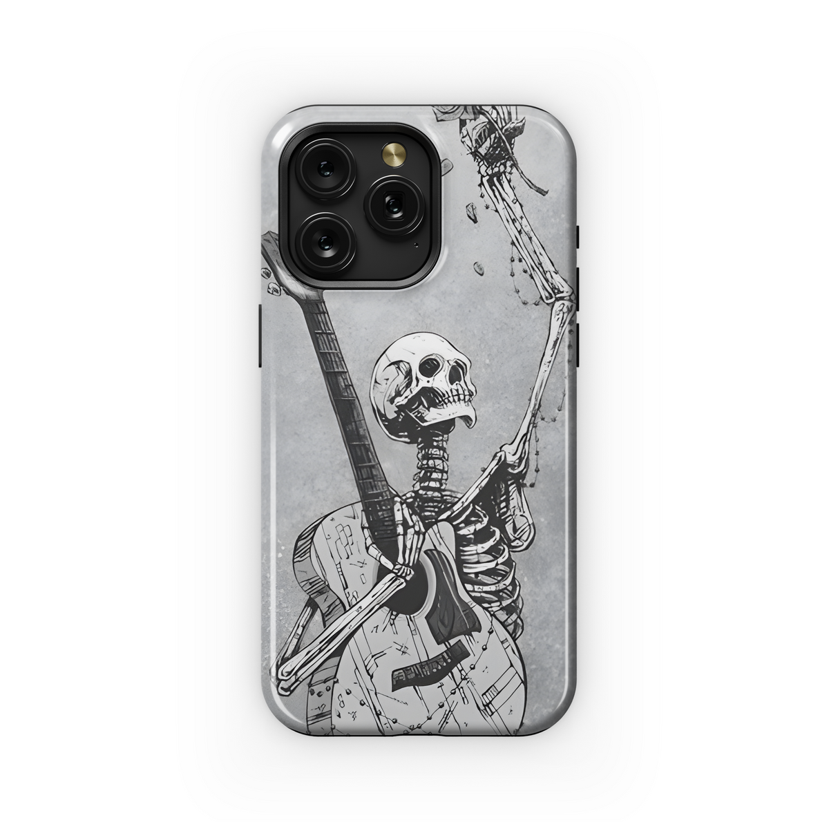 Gothic Skeleton Red Rose Guitar Phone Case iPhone Samsung Cover Pixel 1770 - Image 1