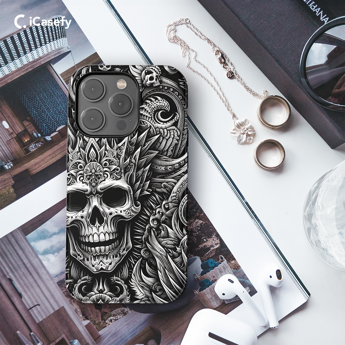 Gothic Skull Punk Phone Case iPhone Samsung Cover Pixel 1689 - Image 3