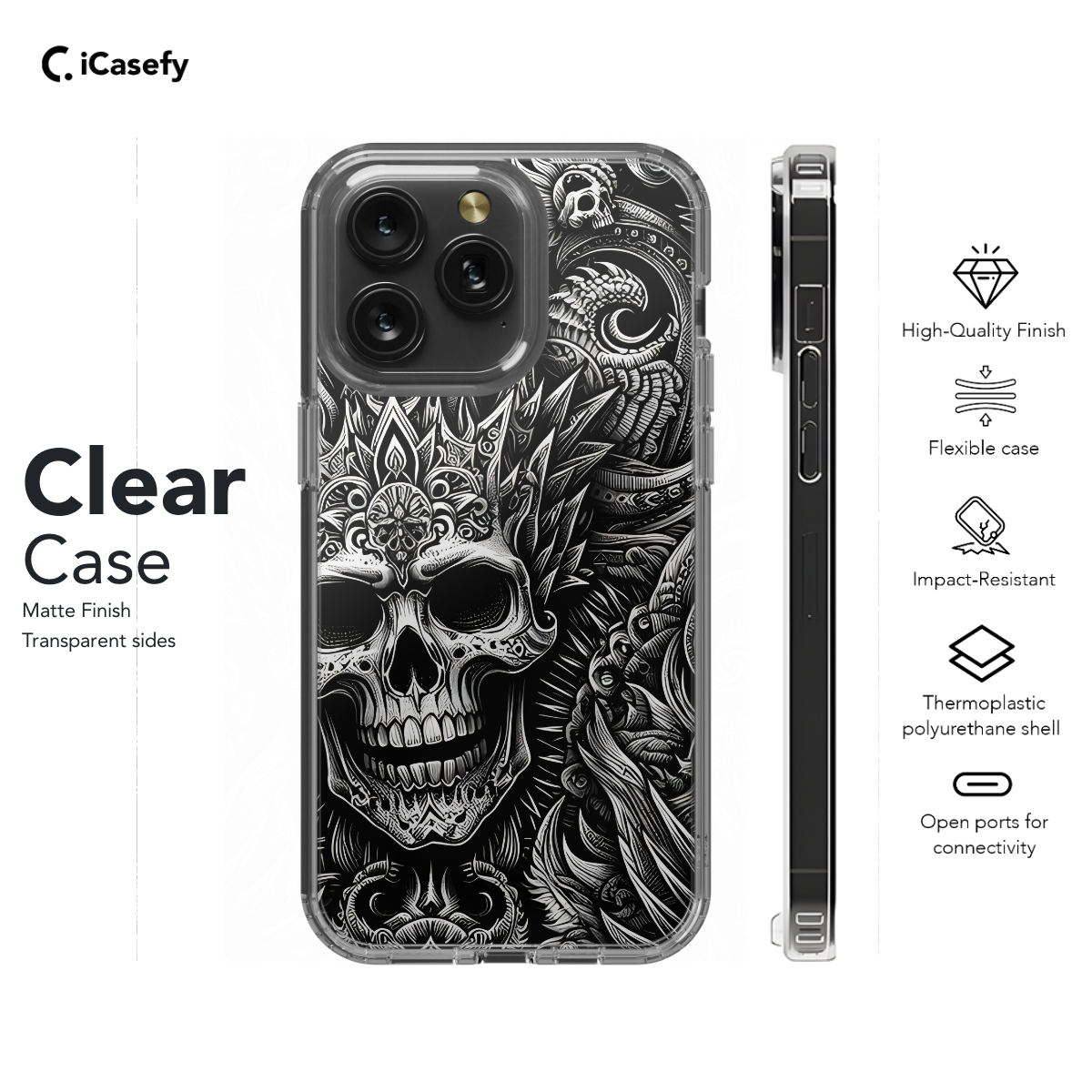 Gothic Skull Punk Phone Case iPhone Samsung Cover Pixel 1689 - Image 7